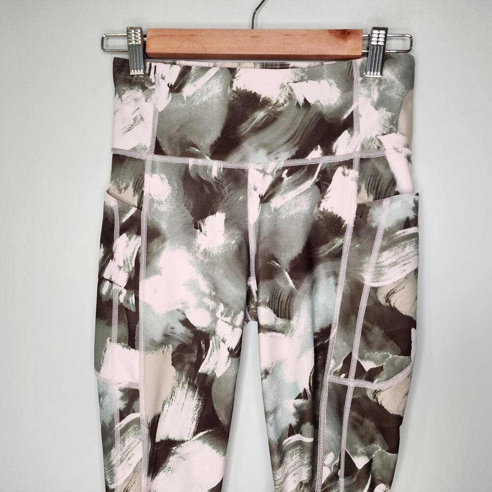 Athleta Ultimate Stash Pocket II Capri Small Painted Energy Olive Green Leggings - Picture 3 of 8
